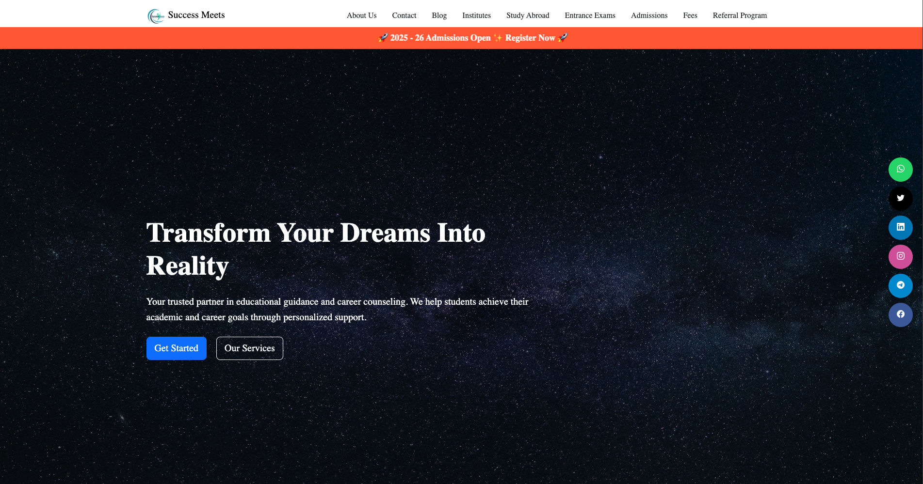 Success Meets Website Screenshot